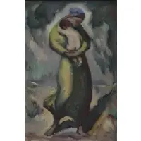 Eugen Rudolf Ammann, Mother and Child, Oil on Canvas