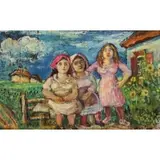David Burliuk, Three Women in Farmyard
