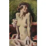 Hugo Habermann, Hugo Habermann (German, 1849 - 1929), Oil on Board of a Nude