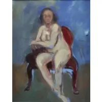 Joseph Floch, Untitled, Oil on Canvas of a Seated Nude