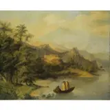 Caspar Scheuren, Vast Landscape with Monks Pulling Ashore