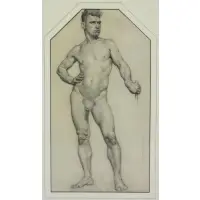 David Wu Ject-Key, D Ject-Key, Charcoal of a Standing Male Nude