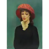 Rudolf Bernatschke, Portrait of a Woman in a Red Hat