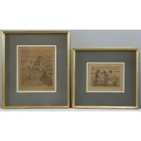 Against The Current by Anders Zorn, Two Etchings, sold Sep 2014