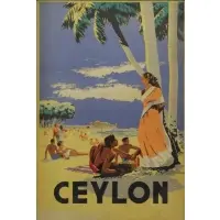 C. K Samarsinha, c, L. Ceylon Vintage Travel Poster