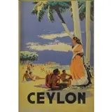 C. K Samarsinha, c, L. Ceylon Vintage Travel Poster