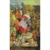 Noé Canjura, Modernist Still Life, Oil on Canvas