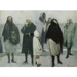 Women of Aran by Cecil Maguire, Oil on Masonite, sold Sep 2014