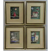 Alfano Dardari, Untitled, 4 Oil on Board Still Lifes