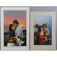 Dick Kohfield, A Mixed Match, Two Oil on Board Illustrations