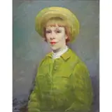 Rudolf Bernatschke, Portrait of a Young Woman, Oil on Canvas