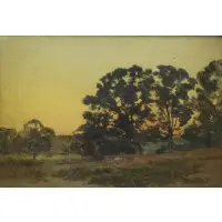 Eugene L Smythe, Twilight Landscape, Oil on Canvas