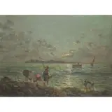 Fishermen on the Shore by R. Oil on Canvas Vannini, sold Sep 2014