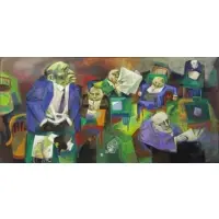 William Gropper, Roll Call, Oil on Canvas "Roll Call"