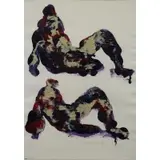 Herbert Kallem, Herbert Kallem (American, 1909 - 1994, active in New York), 1975 Oil on Paper of Reclining Figures