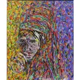 Ovadia (Abdulla) Alkara, Yeminite Girl, Oil on Canvas "Yeminite Girl"