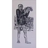 Leonard Baskin, Man of Peace, Large Woodcut "Man of Peace"