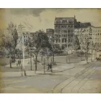 The Century Building in Union Square, New York by Hughson Hawley, Ink & Wash, sold Aug 2014