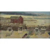 Harry Hering, Storm Clouds Over Cape Ann, Oil on Board