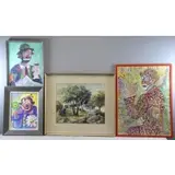 David Abraham, Untitled, 2 Watercolors & 2 Gouaches