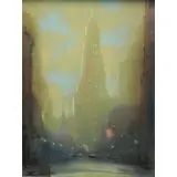 Leon Louis Dolice, New York Street Scene, Pastel