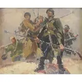 Alexei Leonidovich Glandin, Liberation of Odessa, 1948, Oil on Board "Liberation of Odessa" 1948