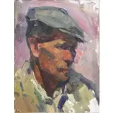 Ivan Filichev, Oilworker, 1965, Oil on Cardboard "Oilworker" 1965