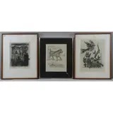 Pablo Picasso, Histoire Naturelle (Texts de Buffon). Cow - pencil signed lower right below image, image size - 10.5, 3 Buffon Suite Etchings and Aquatints