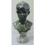 Édouard Houssin, E. Houssin Paris, Bronze Bust of a Young Girl