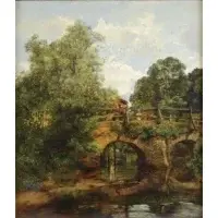Alexander Fraser, Eashing Bridge, Surrey., Oil on Canvas "Eashing Bridge, Surrey." Signed and dated (?) lower left