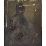 Anton Burger, A. Burger 85, Oil on Canvas Man with Cane