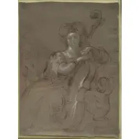 George Hayter, G Hayter Paris, Ink & White Chalk on Paper