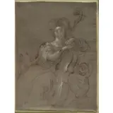 George Hayter, G Hayter Paris, Ink & White Chalk on Paper