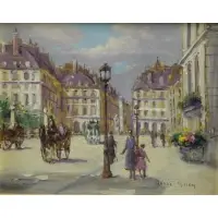 Parisian Boulevard by Andre Gisson, Oil on Canvas, sold Jul 2014