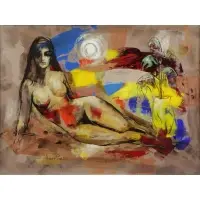 Avery Penn, Reclining Nude, Oil on Canvas
