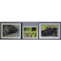 Christine Canetti, C 93, 3 Framed Abstract Oils on Paper