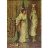 S.W Van Schaick, Plaque on frame misattributes the painting to J.W. Van Sohn, Oil on Canvas of Beauty and a Chef