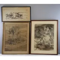 Fred Farr, Farr 59, 3 Works on Paper of Horses