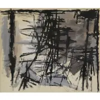 George Morrison, GEORGE MORRISON / OHIO 2/60, Gouache on Paper, 1960 Abstract Composition