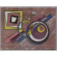 Stamp and inscription verso by Konstantin Medunetsky, Abstract Oil or Gouache Paper, sold Jun 2014