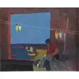 Arturo Pacheco Altamirano, Remedador De Redes, Oil/Canvas "Remedador De Redes" or "Pescados"