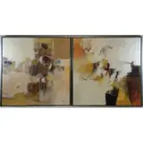 Elba Alvarez, Untitled, Two Abstract Oils on Canvas