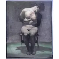 Vincent Desiderio, Study for an Interrogation, Charcoal "Study for an Interrogation"