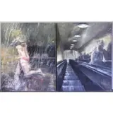 Adam Cvijanovic, Escalator, Oil/Canvas Diptych "Escalator" Signed and titled on the verso of both canvases
