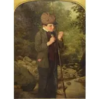 J.M Stewart, J.M. Stewart, Oil on Canvas of a Fisherboy