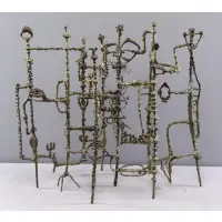 Ibram Lassaw, Moons of Saturn., 1954 Abstract Bronze "Moons of Saturn." Signed and dated on one foot