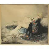 The Silk Robe. by Louis Icart, Etching & Aquatint, sold May 2014