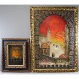 Nahum Arbel, Wailing Wall, Jerusalem, Two Oils on Canvas