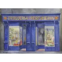 Alfredo Ramón, Drogueria- Perfumeria., Oil on Canvas "Drogueria- Perfumeria." Signed and dated 1982 lower left