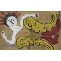 Chucho Reyes, Angel., Tempera on Paper "Angel." Not apparently signed